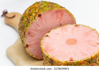 The pinkglow pineapple is grown in Costa Rica. It gets its pink color from lycopene. - Powered by Shutterstock