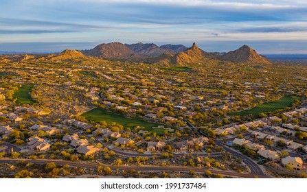 Pinnacle Peak In North Scottsdale At Sunset.