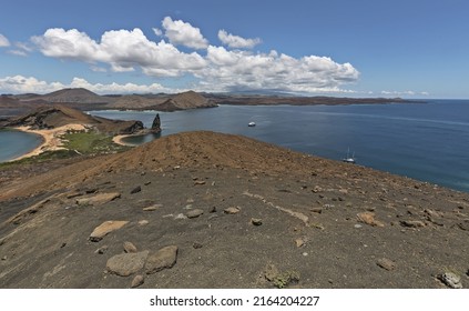 Pinnacle Rock On Bartolome Island, One Of Ecuador's Galápagos Islands. Postcard View