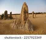 The Pinnacles amazing landscape of Stone Pillars over a large area and best seen early morning and around Sunset. Namburg National Park,  Cervantes,  Western Australia