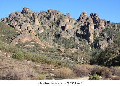 Pinnacles National Monument rock formations in California