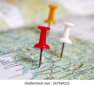 Pins Destination Map Stock Photo 267544115 | Shutterstock