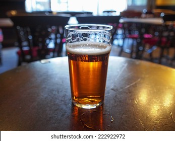 A Pint Of English Ale Beer In A Pub