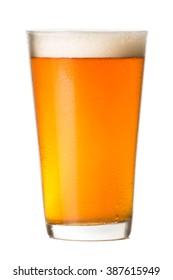 Pint Glass Of Pale Ale Beer Isolated On White Background