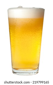 Pint Of Light Beer On White Background