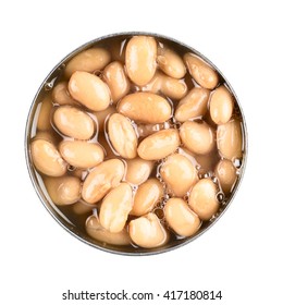 Pinto Beans In Open Can From Directly Above.