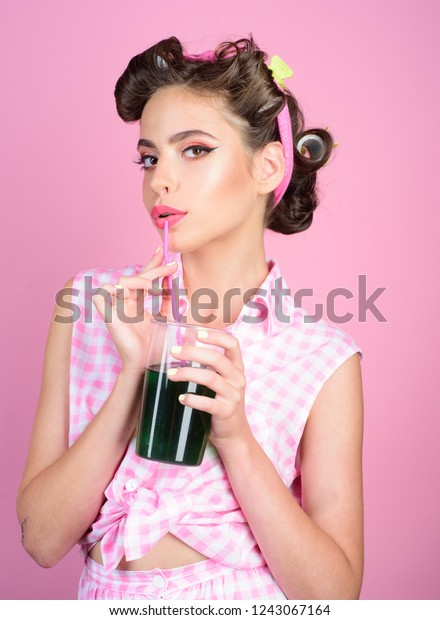 Pinup Girl Fashion Hair Pin Woman Stock Photo Edit Now 1243067164
