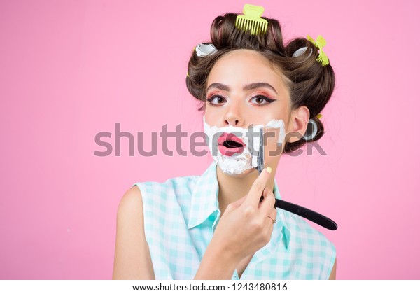 Pinup Girl Fashion Hair Pin Woman Stock Photo Edit Now 1243480816