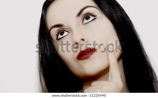 Pinup Shot Black Hair Girl Royalty Free Stock Image