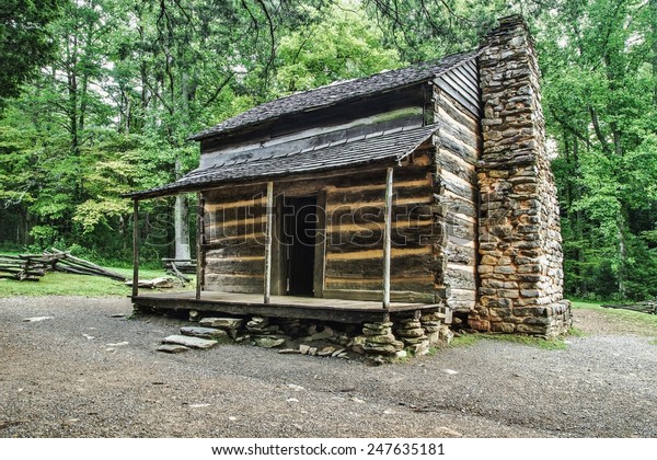 Pioneer Cabin Settlers Cabin On Display Stock Photo Edit Now