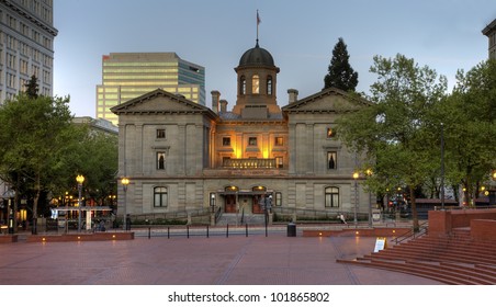 Pioneer Square Courthouse In Portland Oregon.