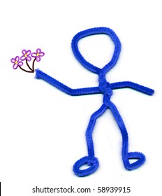 Pipe Cleaner Man With Flowers