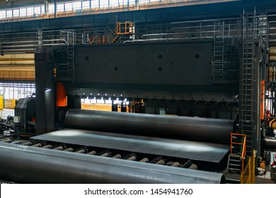 Pipe formation by using roll bending machine.