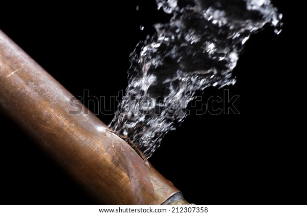 A pipe leaking due to\
freezing