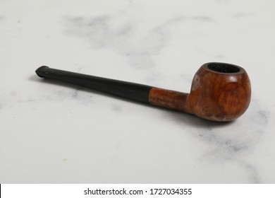 Pipe Made Of Wood Snuff Smoking Isolated