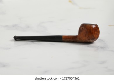 Pipe Made Of Wood Snuff Smoking Isolated