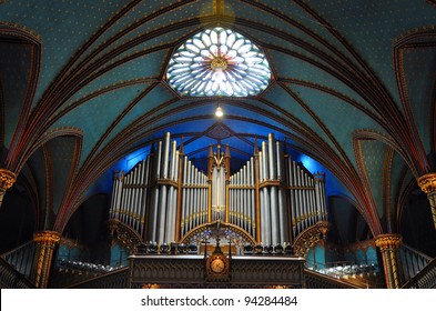 Pipe Organ of Montreal Notre-Dame Basilica (French: Basilique Notre-Dame de Montreal), Montreal, Quebec, Canada - Powered by Shutterstock