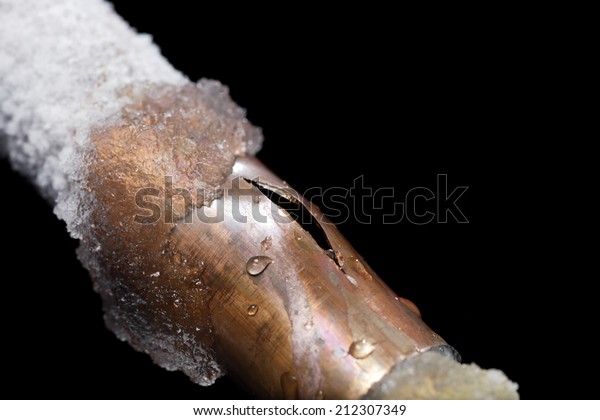 A pipe showing freeze\
damage