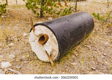 The Pipe Used To Move Tailings To A Tailings Pond At A Copper Mine.