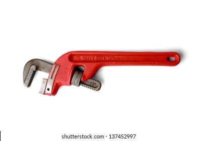 Pipe Wrench Isolated Over A White Background