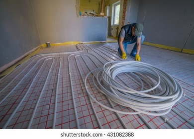 Pipefitter Installing System Of Heating