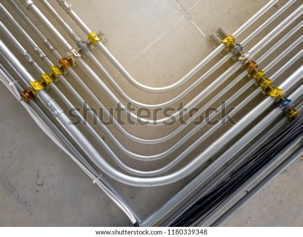 Pipeline Electrical Wire That Install Ceilingwhile Stock Photo