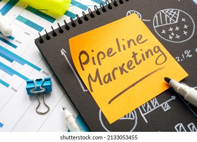 Pipeline Marketing Memo And Notepad With Marks.