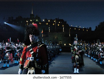 Pipes And Drums At The Edinburgh Military Tattoo