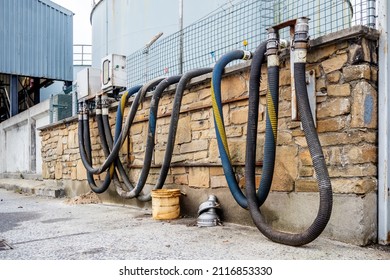 Pipes at a filling station for Kerosin in Killybegs, County DOnegal - Ireland.