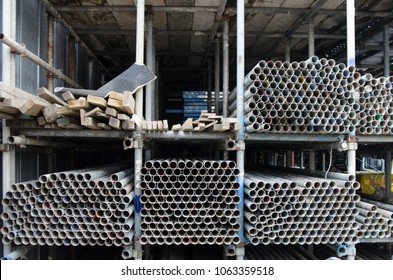 Pipes On Line In The Business District Of Tokyo, Japan. Population In Japan Is One Billion People.