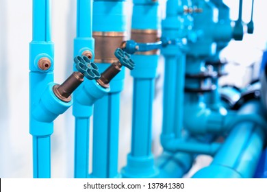 Pipes and valves of heating system