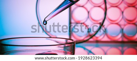 Pipette and  Petri dish biochemical laboratory 