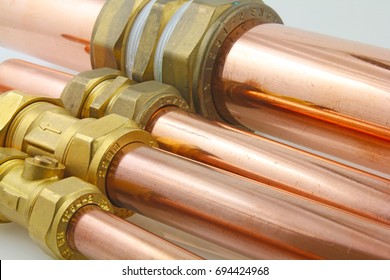 Pipework – Made up copper pipes with various compression fittings attached