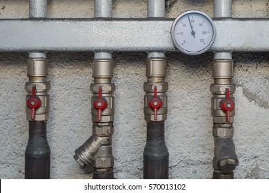 Piping and valving of household central heating system