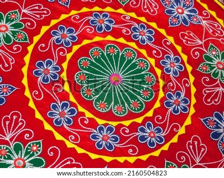 Pipli applique traditional handmade folk art work on cloth, Pipili Orissa,India,Asia