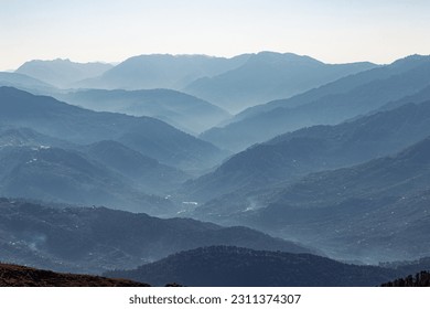 Pir panjal Mountain range view from Natha top, Patnitop, Jammu and Kasmir - Shutterstock ID 2311374307