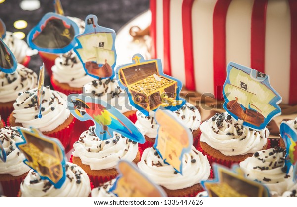 Pirate Cupcakes Kids Birthday Party Treasure Stock Photo Edit Now