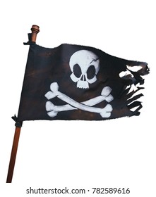 Pirate flag isolated on white