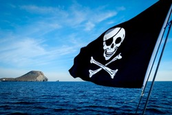 Pirate Flag On The Sea