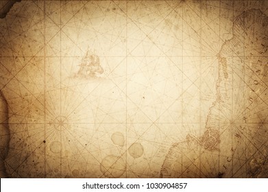 Pirate And Nautical Theme Grunge Background.