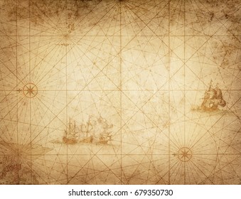Pirate And Nautical Theme Grunge Background.