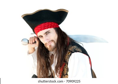 Pirate on white background