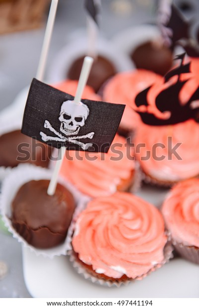 Pirate Party Decorations Birthday Stock Photo Edit Now 497441194