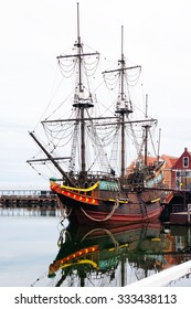 The Pirate Ship Wait For Passengers At The Dock