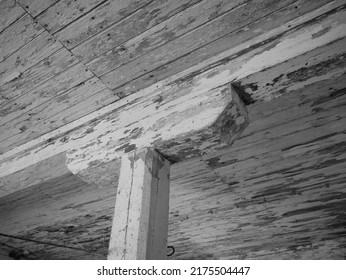 Pirkkala, Finland - July 2 2022: Documentary Of Everyday Life And Place. Vintage Stylized Photo Of Sankila Manor. Close Up Of The Roof Of Barn.