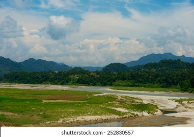 Pirogues on the Rapti river in Chitwan, Nepal