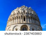 The Pisa bapistery of St. John on Piazza dei Miracoli in Pisa