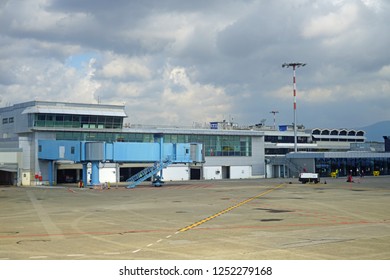 PISA, ITALY -1 OCT 2018- View Of The Galileo Galilei Pisa International Airport (PSA), The Main Airport In Tuscany, Italy.
