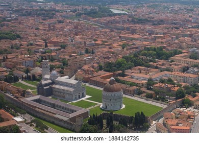 Pisa, Italy - December 20 2020: Aerial View Of Piazza Del Duomo (Cathedral Square)