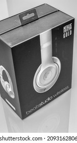 PISA, ITALY - MAY 26, 2015: Beats studio wireless headset. Beats by Dr. Dre has been acquired by Apple.